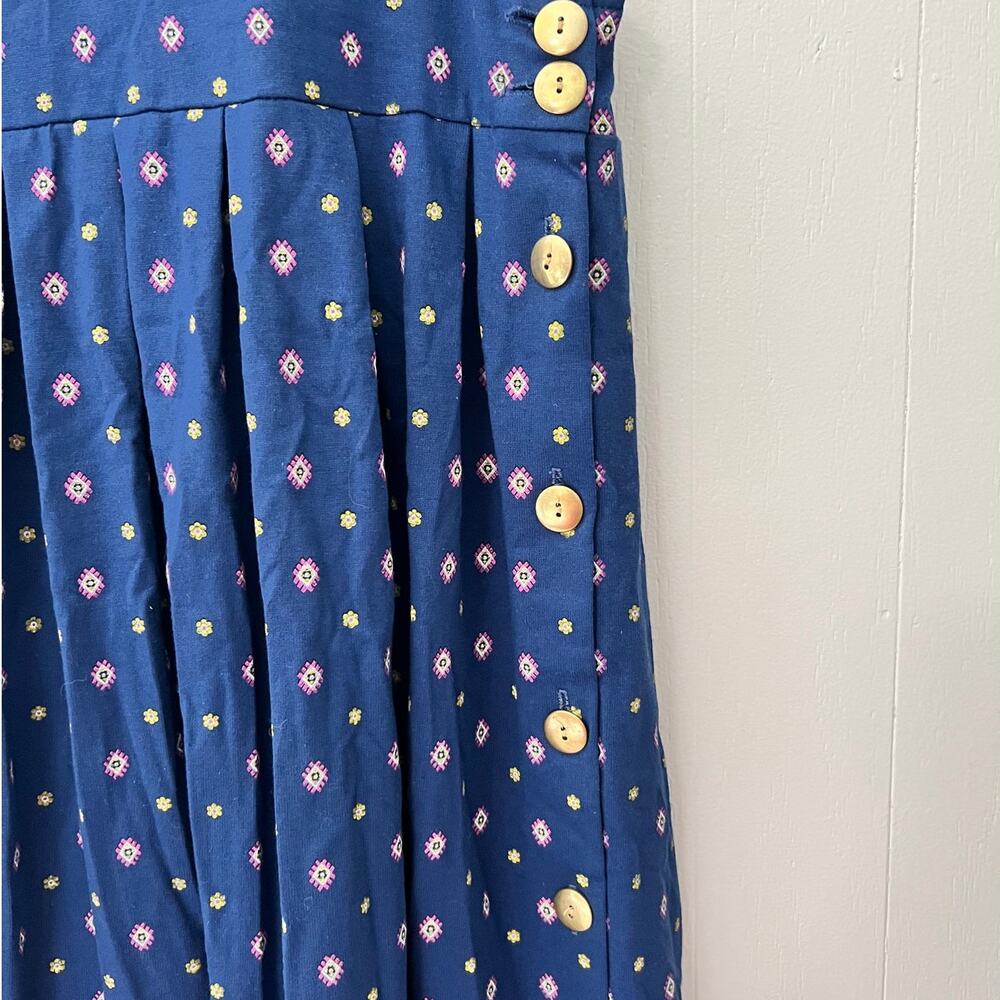 Britland Vintage Pleated Sleeveless Navy Jumper Dress Size 7 - Picture 6 of 9
